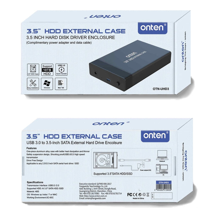 Lisslune | Onten UHD3 3.5 inch USB3.0 HDD external hard drive enclosure (EU plug)
