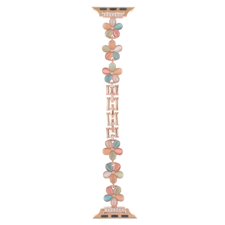 Lisslune | For Apple Watch Ultra 2 49mm 5-petal Flower Zinc Alloy Chain Watch Band (Rose Gold)