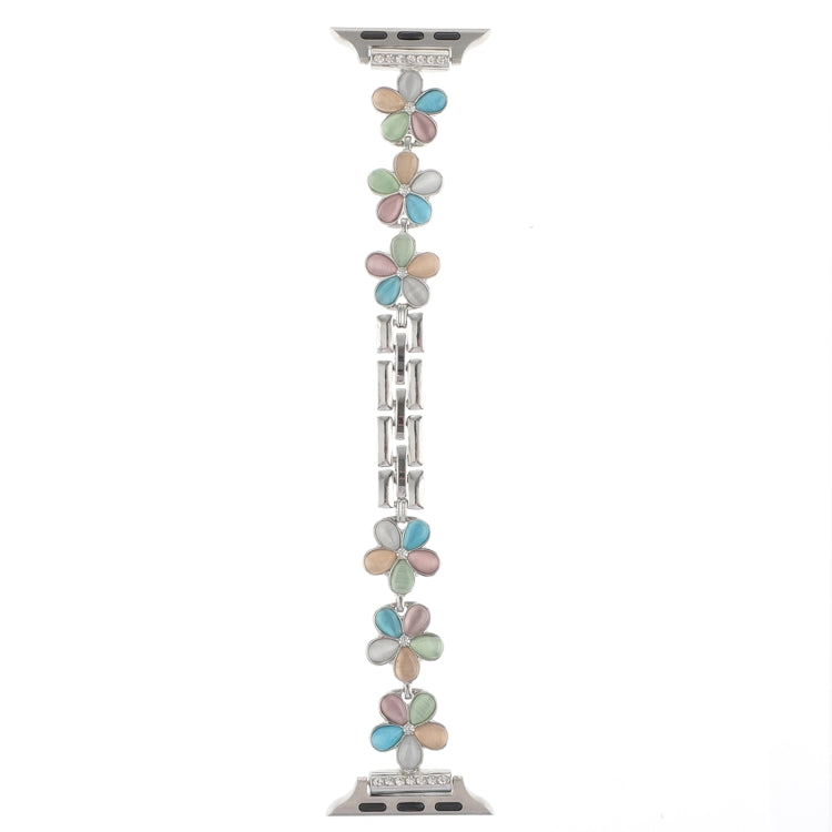 Lisslune | For Apple Watch Ultra 2 49mm 5-petal Flower Zinc Alloy Chain Bracelet (Silver Color)
