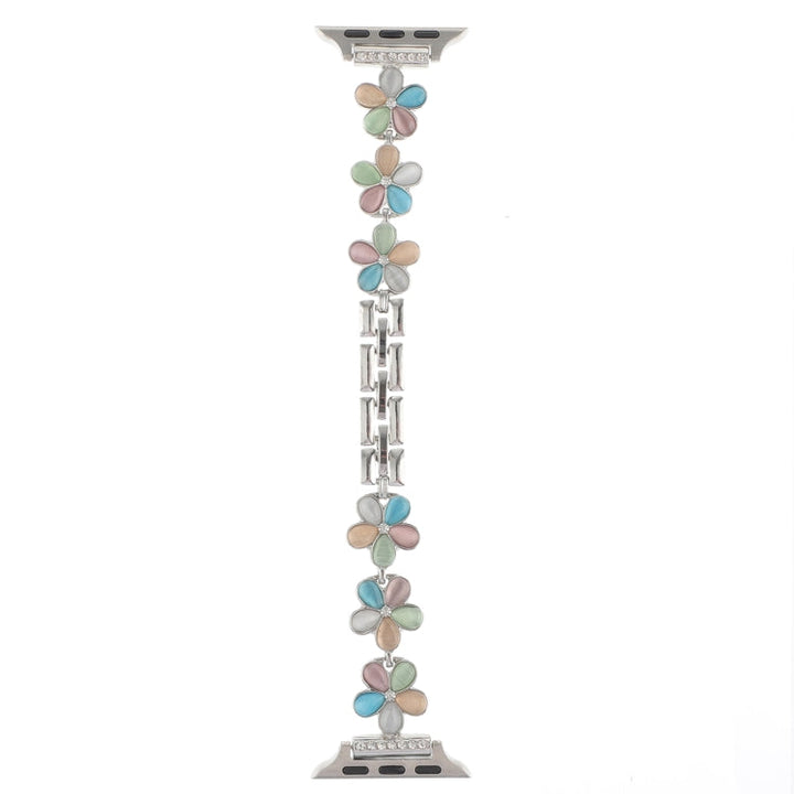 Lisslune | For Apple Watch Ultra 2 49mm 5-petal Flower Zinc Alloy Chain Bracelet (Silver Color)