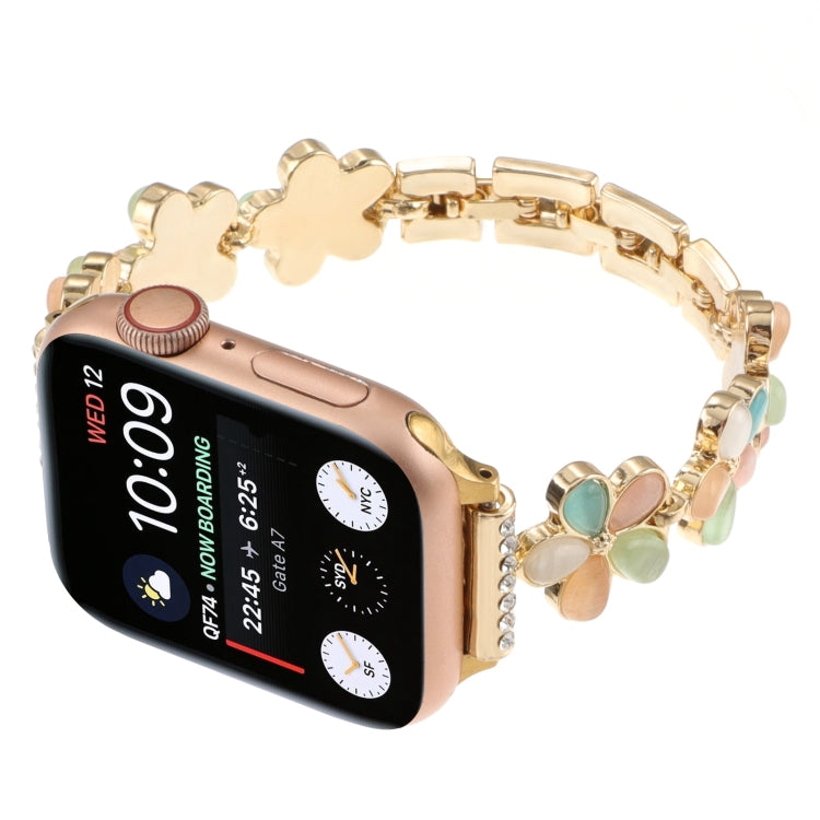 Lisslune | For Apple Watch Series 2 42mm 5-petal Flower Zinc Alloy Chain Watch Band (Gold Colored)