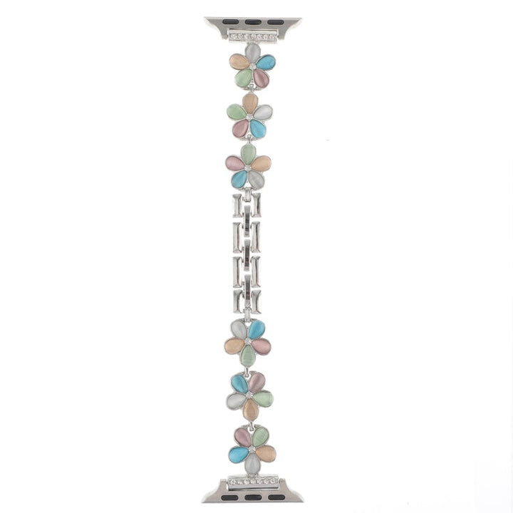 Lisslune | For Apple Watch Series 2 42mm 5-petal Flower Zinc Alloy Chain Watch Band (Silver Colorful)