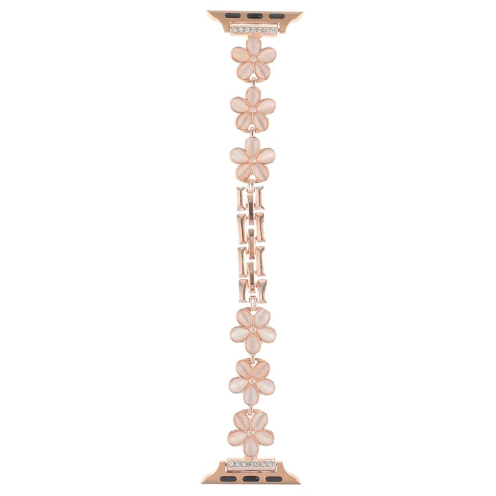 Lisslune | For Apple Watch Series 2 38mm 5-petal Flower Zinc Alloy Chain Watch Band (Rose Gold)
