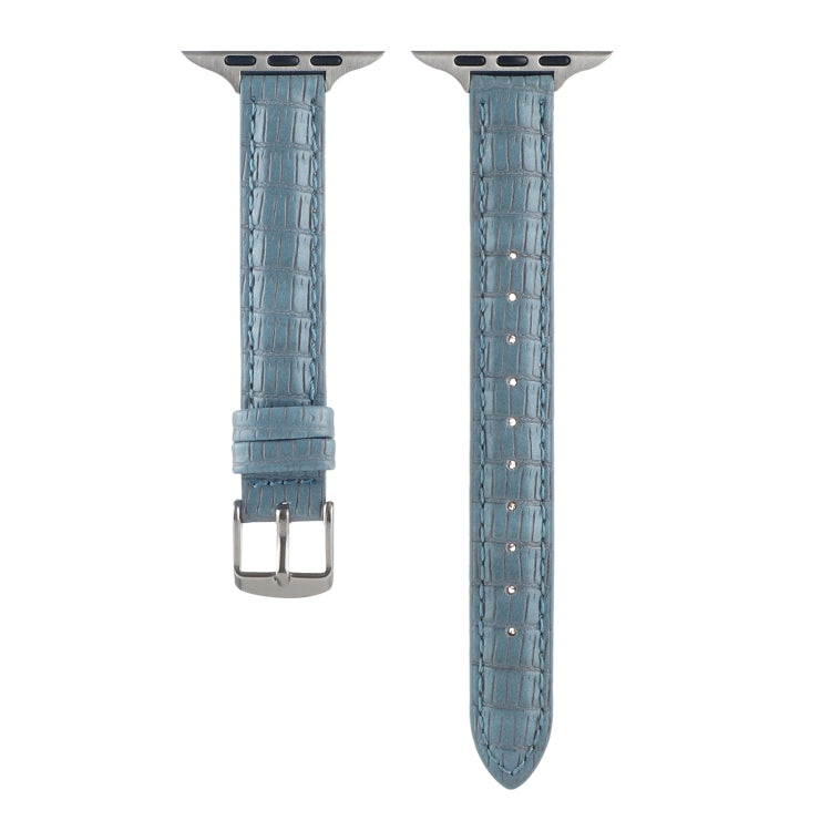 Lisslune | For Apple Watch Ultra 2 49mm Slim Crocodile Leather Band (Sky Blue)