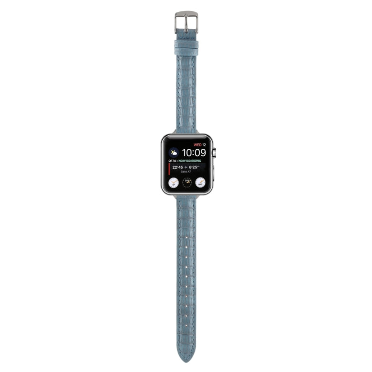 Lisslune | For Apple Watch Ultra 2 49mm Slim Crocodile Leather Band (Sky Blue)