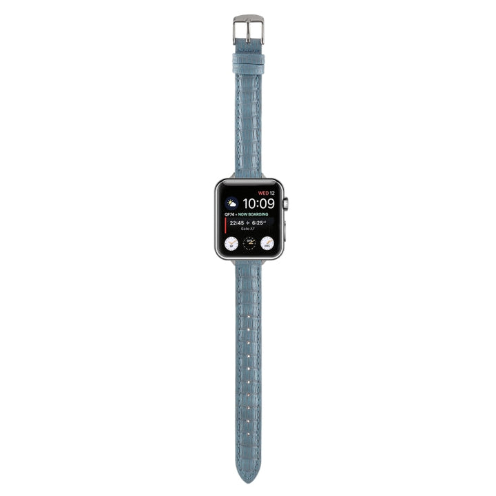 Lisslune | For Apple Watch Ultra 2 49mm Slim Crocodile Leather Band (Sky Blue)