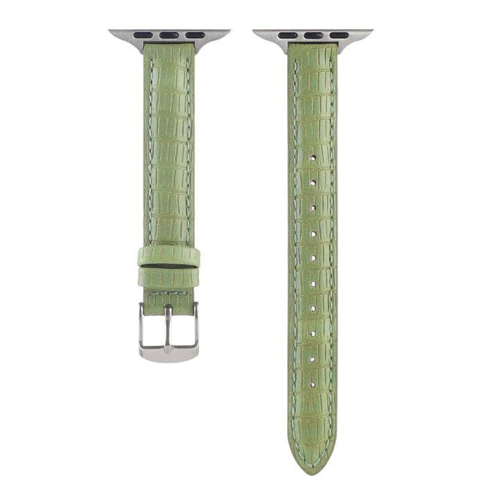 Lisslune | For Apple Watch Ultra 2 49mm Slim Crocodile Leather Strap (Light Green)