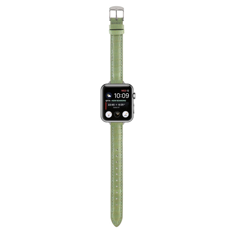 Lisslune | For Apple Watch Ultra 2 49mm Slim Crocodile Leather Strap (Light Green)