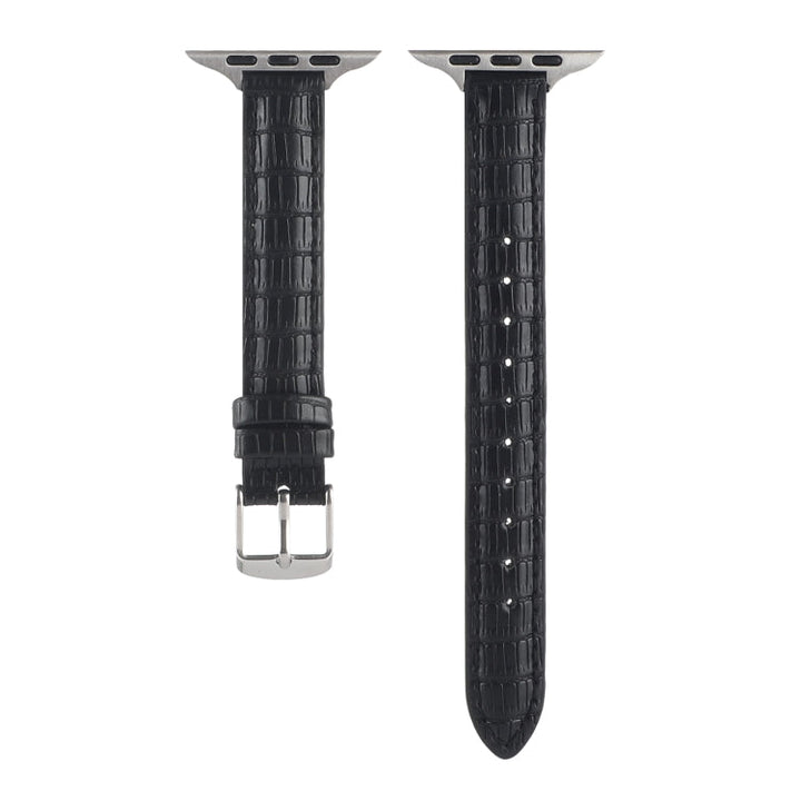Lisslune | For Apple Watch Ultra 2 49mm Slim Crocodile Leather Strap (Black)