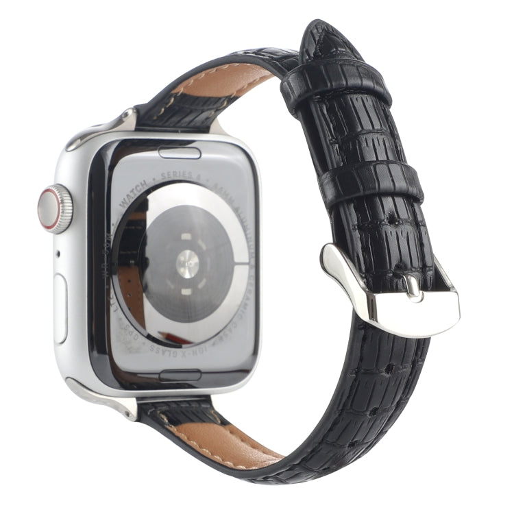Lisslune | For Apple Watch Ultra 2 49mm Slim Crocodile Leather Strap (Black)