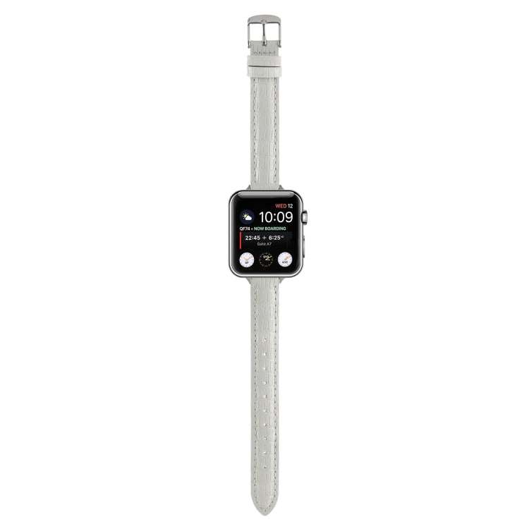 Lisslune | For Apple Watch Ultra 2 49 mm Slim Crocodile Leather Bracelet (White)