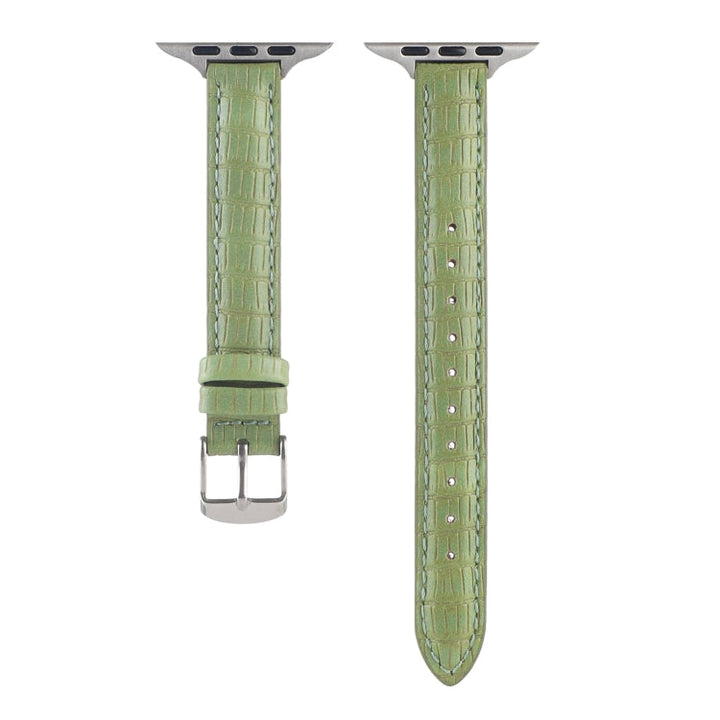 Lisslune | For Apple Watch Ultra 49mm Slim Crocodile Leather Watch Band (Light Green)