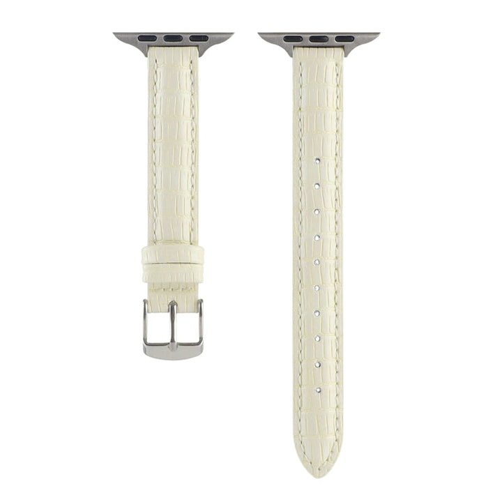 Lisslune | For Apple Watch Ultra 49mm Slim Crocodile Leather Band (Beige)