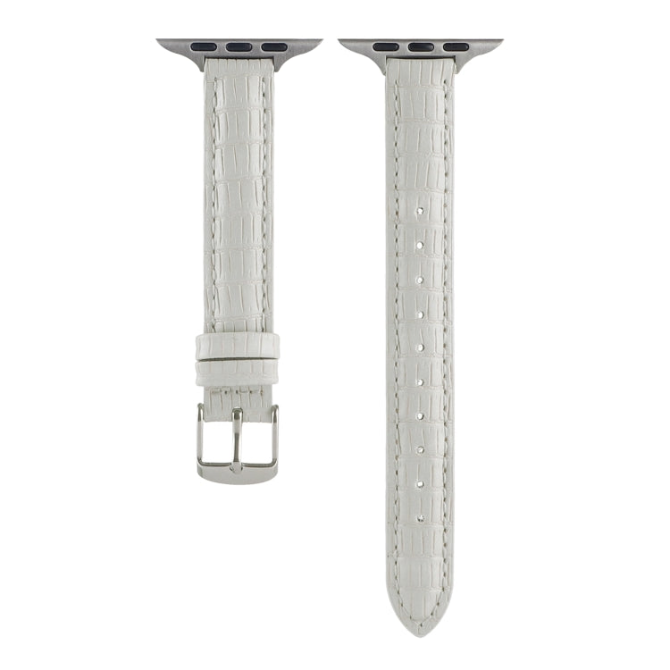 Lisslune | For Apple Watch SE 2022 40mm Slim Crocodile Leather Strap (White)