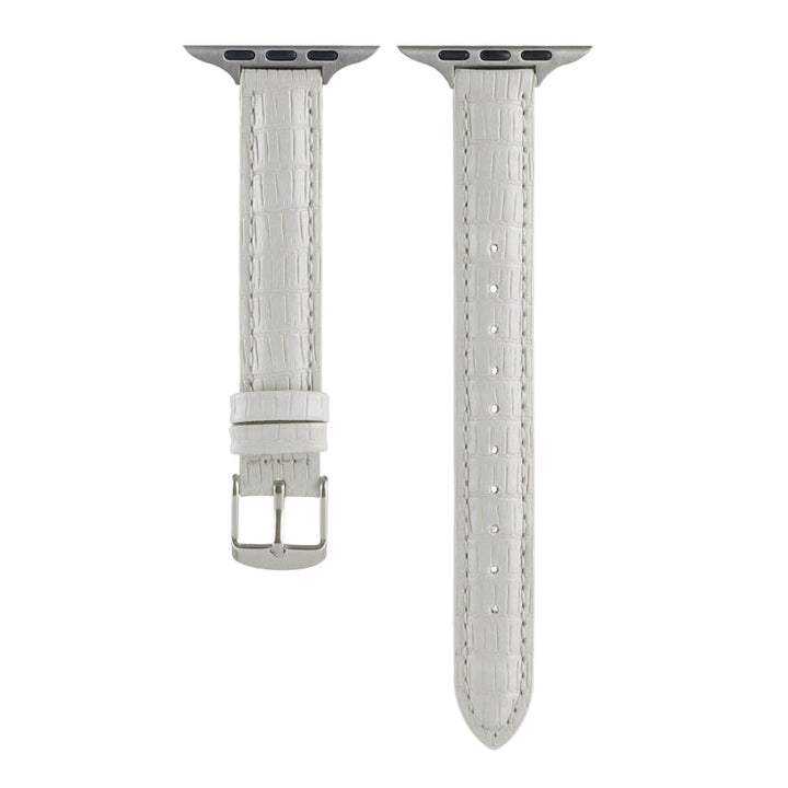 Lisslune | For Apple Watch SE 2022 40mm Slim Crocodile Leather Strap (White)