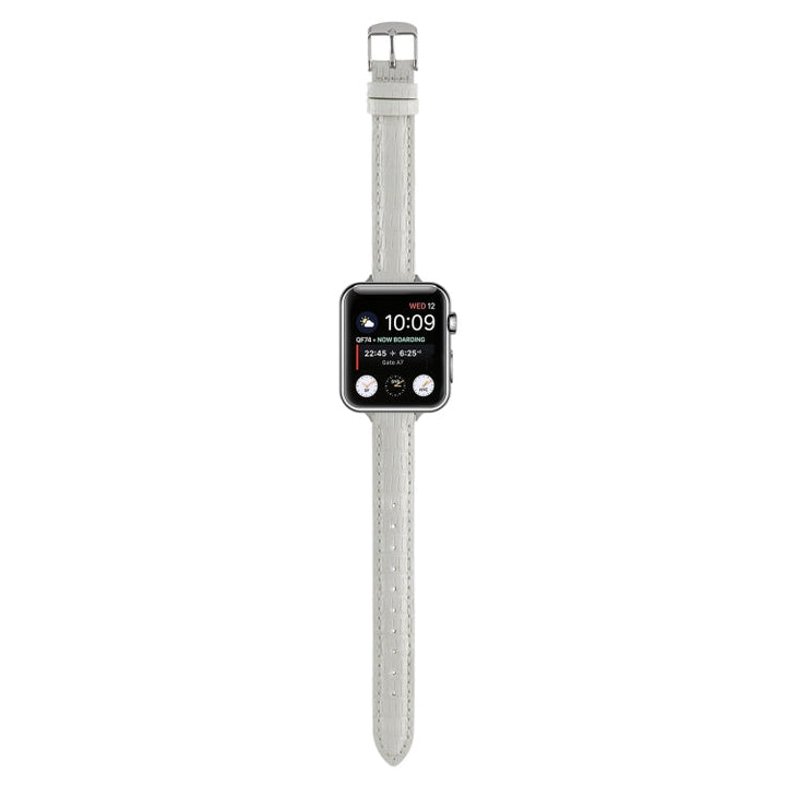 Lisslune | For Apple Watch 38mm Slim Crocodile Leather Strap (White)