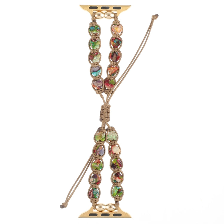 Lisslune | For Apple Watch Series 2 38mm Heart Stones Drawstring Chain Bracelet (Colorful)