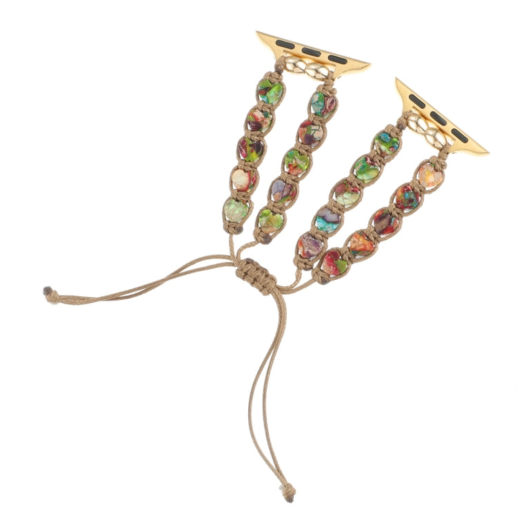Lisslune | For Apple Watch Series 2 38mm Heart Stones Drawstring Chain Bracelet (Colorful)