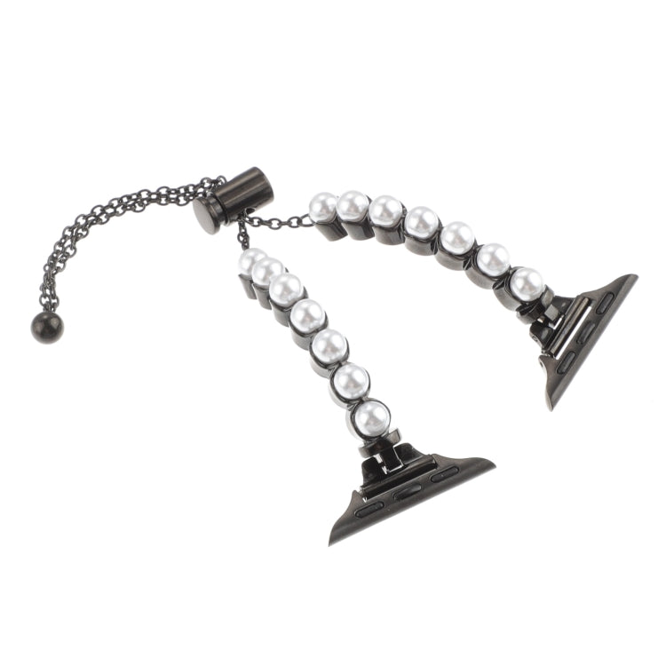 Lisslune | For Apple Watch 42mm Bead Bracelet Metal Watch Band (Black)