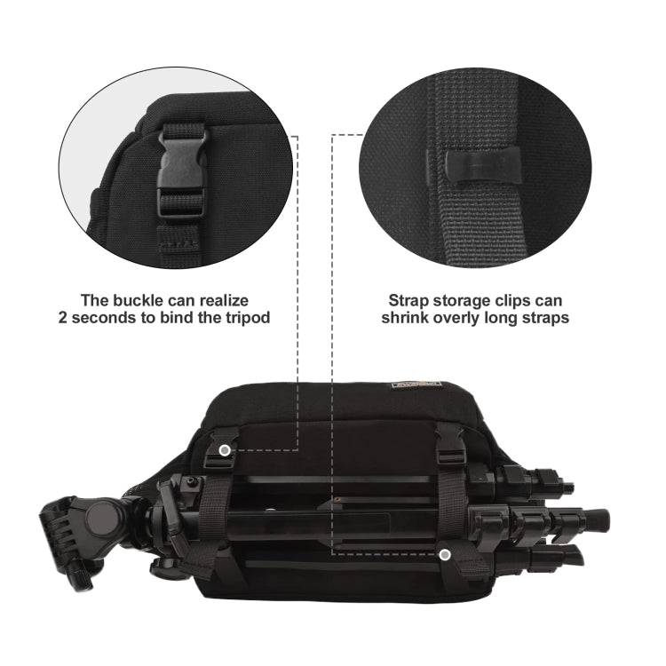 Lisslune | Cwatcun D67 Crossbody Camera Bag Photography Lens Shoulder Bag, Size: 22 x 15 x 15cm S(Black)