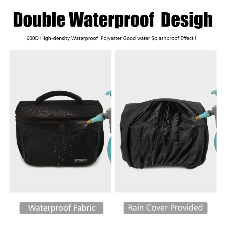 Lisslune | Cwatcun D67 Crossbody Camera Bag Photography Lens Shoulder Bag, Size: 22 x 15 x 15cm S(Black)