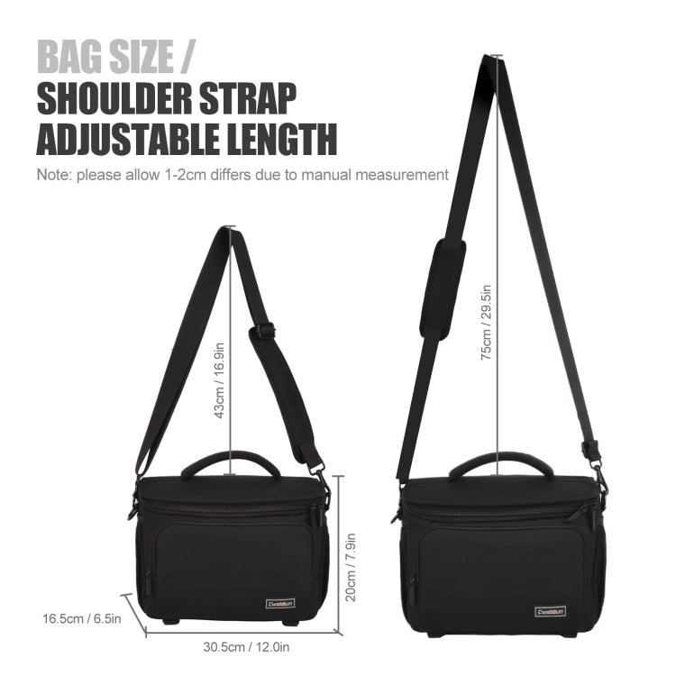 Lisslune | Cwatcun D67 Crossbody Camera Bag Photography Lens Shoulder Bag, Size: 22 x 15 x 15cm S(Black)
