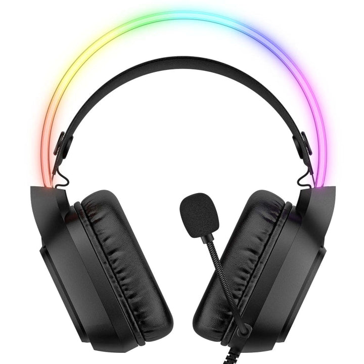 Lisslune | ONIKUMA X22 USB + 3.5mm Colorful Light Wired Gaming Headset with Microphone, Cable Length: 1.8 m (Black)