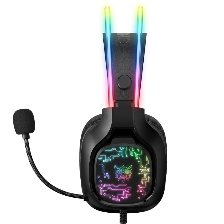 Lisslune | ONIKUMA X22 USB + 3.5mm Colorful Light Wired Gaming Headset with Microphone, Cable Length: 1.8 m (Black)