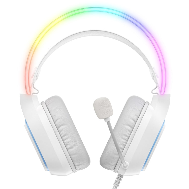 Lisslune | ONIKUMA X22 USB + 3.5mm Colorful Light Wired Gaming Headset with Microphone, Cable Length: 1.8 m (White)