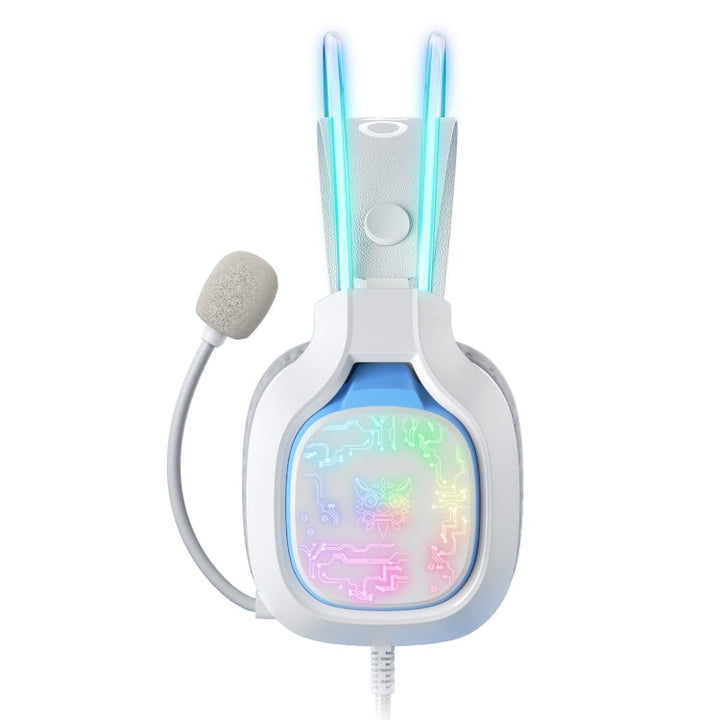 Lisslune | ONIKUMA X22 USB + 3.5mm Colorful Light Wired Gaming Headset with Microphone, Cable Length: 1.8 m (White)