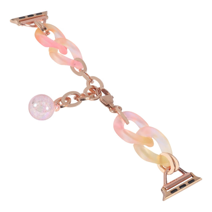 Lisslune | For Apple Watch SE 2023 44mm Gradient Resin Chain Watch Strap (Pink)
