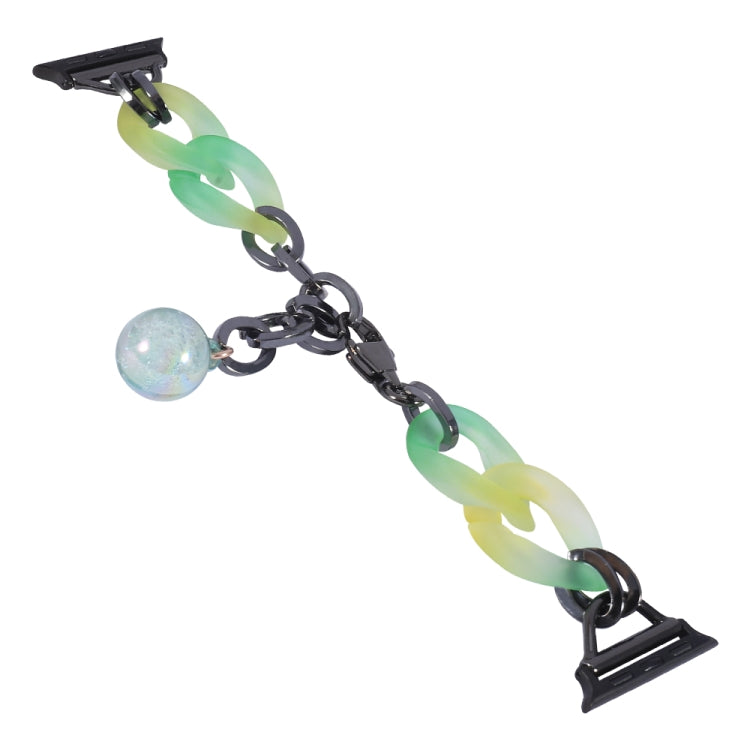 Lisslune | For Apple Watch SE 2023 44mm Gradient Resin Chain Bracelet (Green)