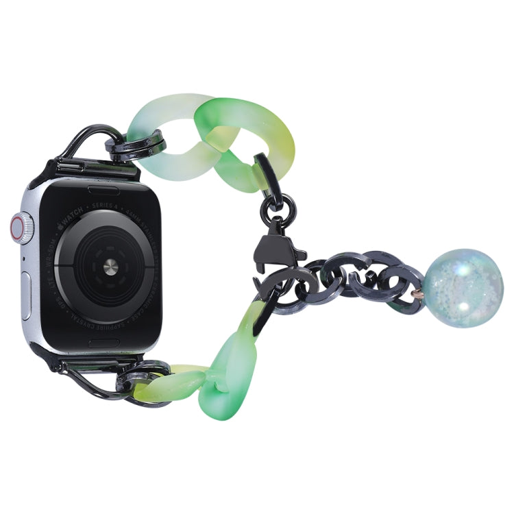 Lisslune | For Apple Watch SE 2023 44mm Gradient Resin Chain Bracelet (Green)