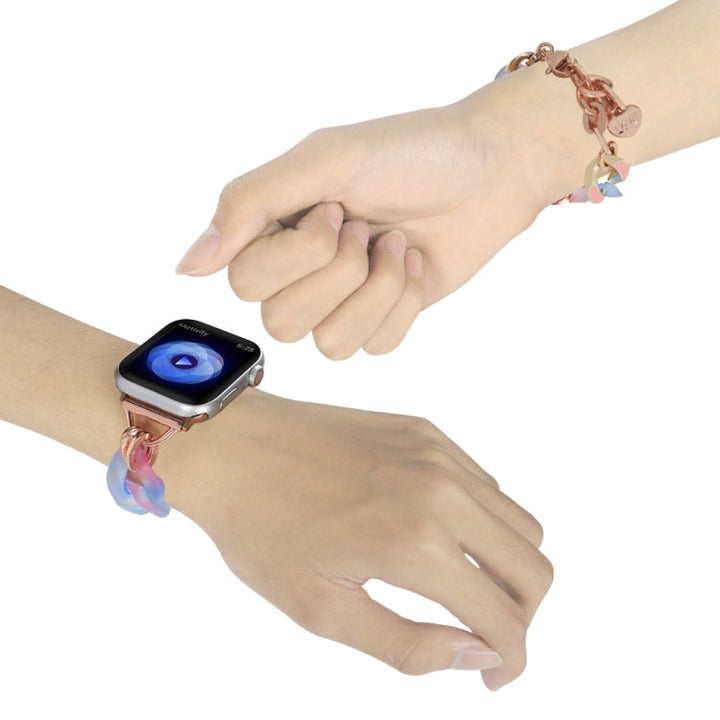 Lisslune | For Apple Watch SE 2023 40mm Gradient Resin Chain Bracelet (Blue)