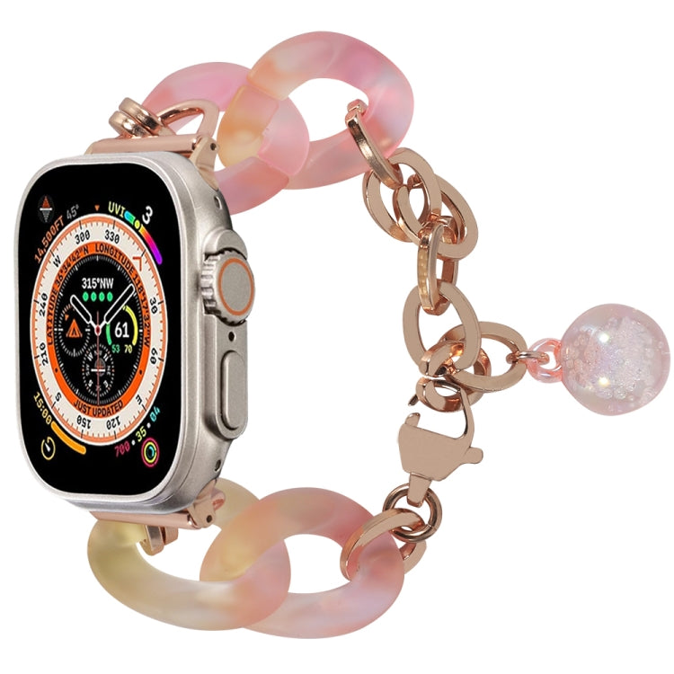 Lisslune | For the Apple Watch Ultra 2 49 mm Gradient Resin Chain Bracelet (Pink)