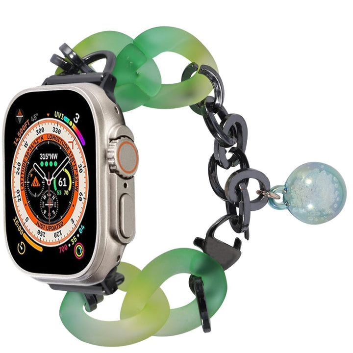 Lisslune | For Apple Watch Ultra 2 49mm Gradient Resin Chain Watch Band (Green)