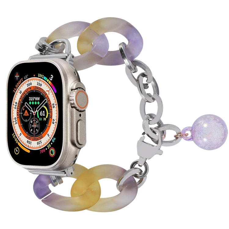 Lisslune | For Apple Watch Ultra 2 49mm Gradient Resin Chain Bracelet (Purple)