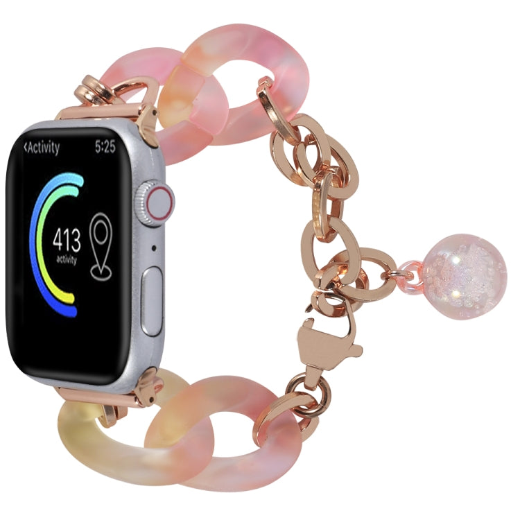 Lisslune | For Apple Watch Series 9 41mm Gradient Resin Chain Bracelet (Pink)