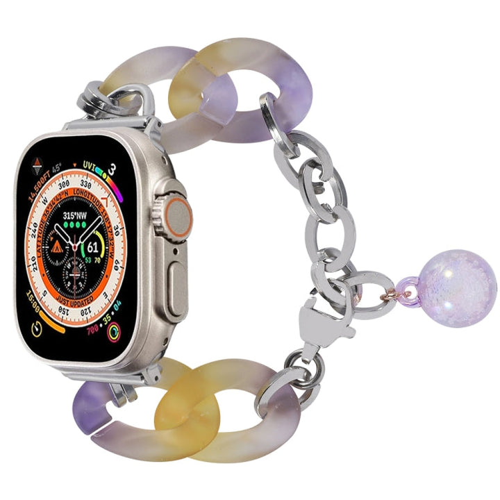 Lisslune | For Apple Watch Ultra 49mm Gradient Resin Chain Bracelet (Purple)