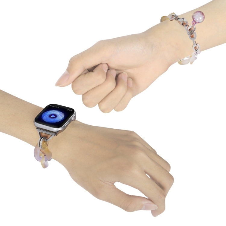 Lisslune | For Apple Watch SE 2022 44mm Gradient Resin Chain Watch Band (Purple)