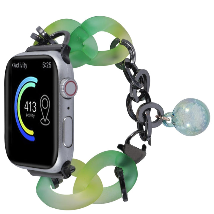 Lisslune | For Apple Watch SE 40mm Gradient Resin Chain Watch Band (Green)