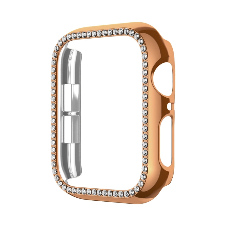 Lisslune | For Apple Watch Series 9 / 8 / 7 41mm Plating Row Diamond Hollow PC Watch Case (Rose Gold)
