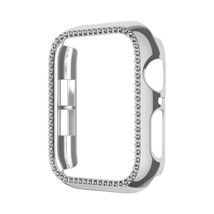 Lisslune | For Apple Watch Series 9 / 8 / 7 41mm Plating Row Diamond Hollow PC Watch Case (Silver)