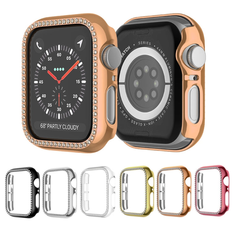 Lisslune | For Apple Watch Series 9 / 8 / 7 41mm Plating Row Diamond Hollow PC Watch Case (Silver)