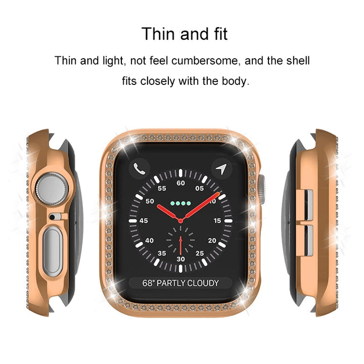 Lisslune | For Apple Watch Series 3 / 2 / 1 38mm Plating Row Diamond Hollow PC Watch Case (Transparent)