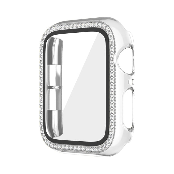 Lisslune | For Apple Watch Series 9 / 8 / 7 41mm Plating Row Diamond PC Watch Case with Film (Transparent)