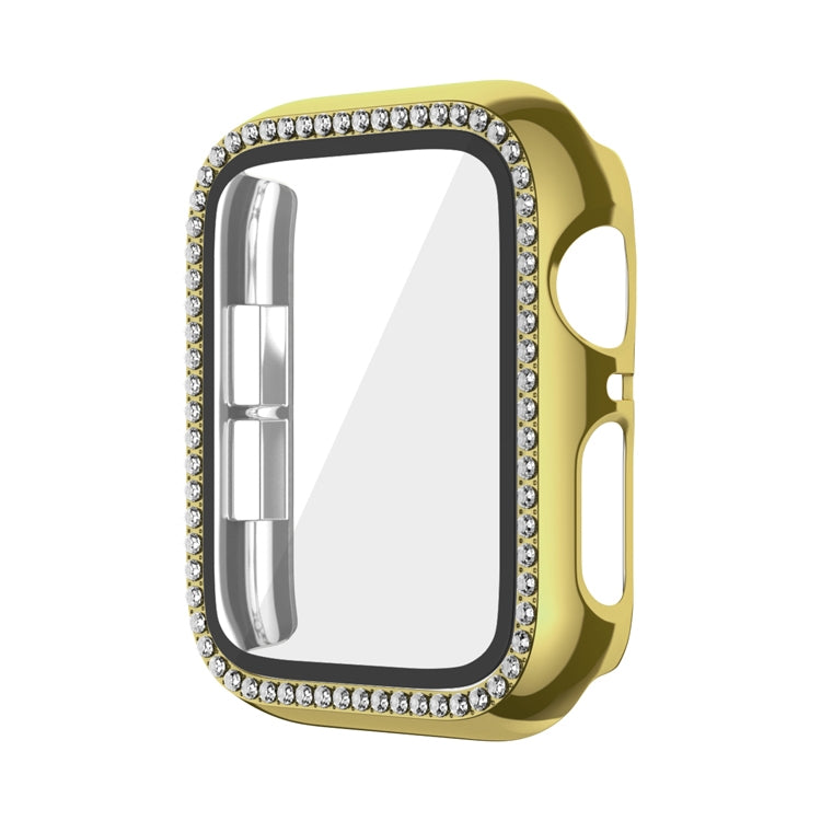 Lisslune | For Apple Watch Series 9 / 8 / 7 41mm Plating Row Diamond PC Watch Case with Film (Gold)