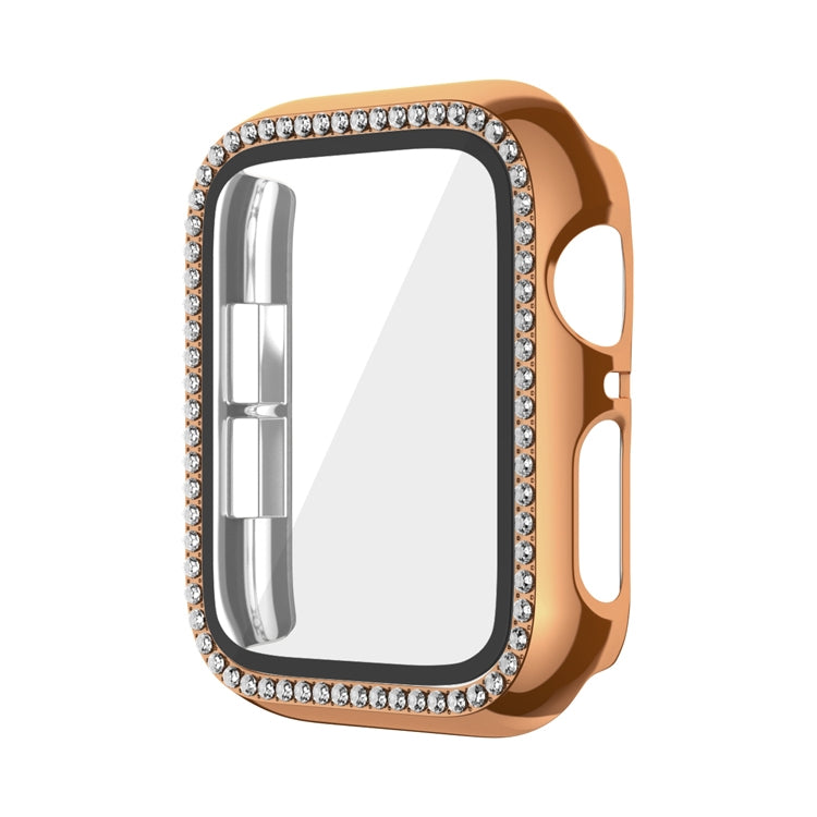 Lisslune | For Apple Watch Series 3 / 2 / 1 38mm Plating Row Diamond PC Watch Case with Film (Rose Gold)