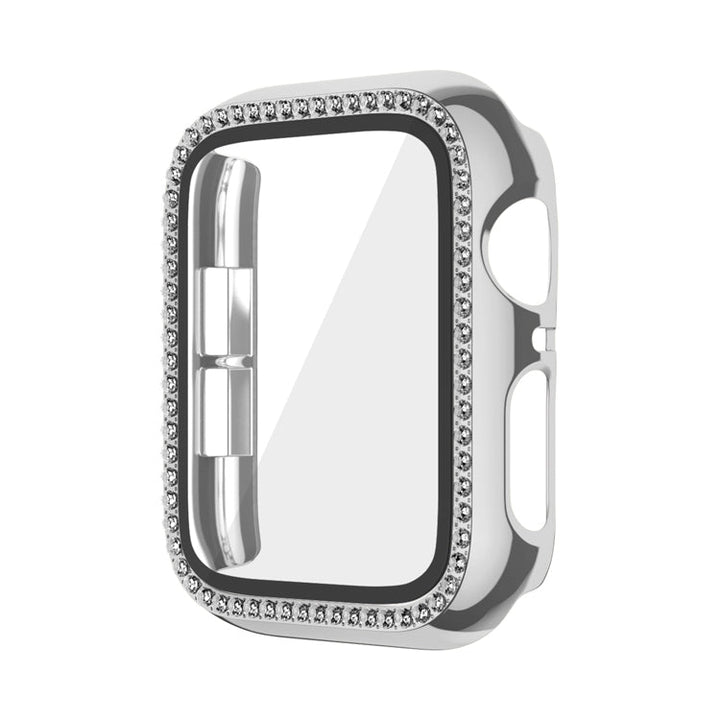 Lisslune | For Apple Watch Series 3 / 2 / 1 42mm Plating Row Diamond PC Watch Case with Film (Silver)