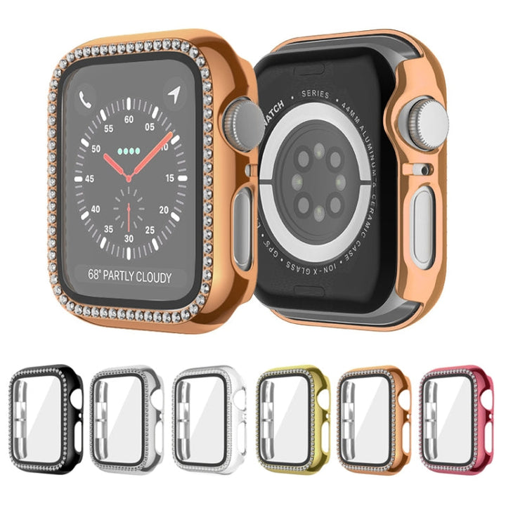 Lisslune | For Apple Watch Series 3 / 2 / 1 38mm Plating Row Diamond PC Watch Case with Film (Transparent)